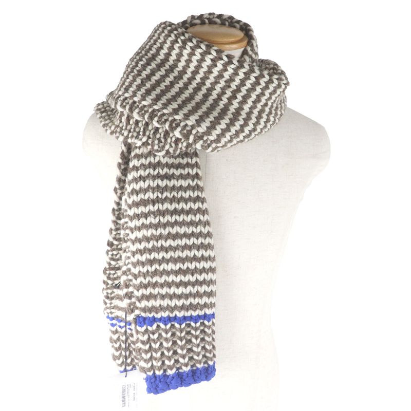 Bottega Veneta 2022 718051 Thick Wool Knit Scarf Brown Genuine