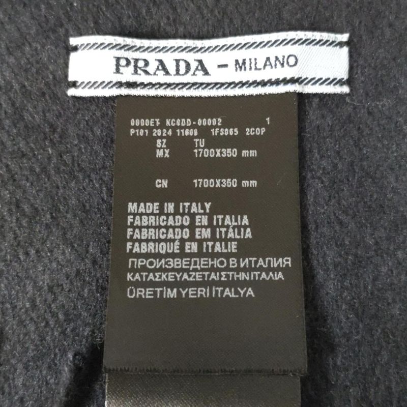 Prada Scarf - 1fs005 Navy 2024 Cashmere Silk
