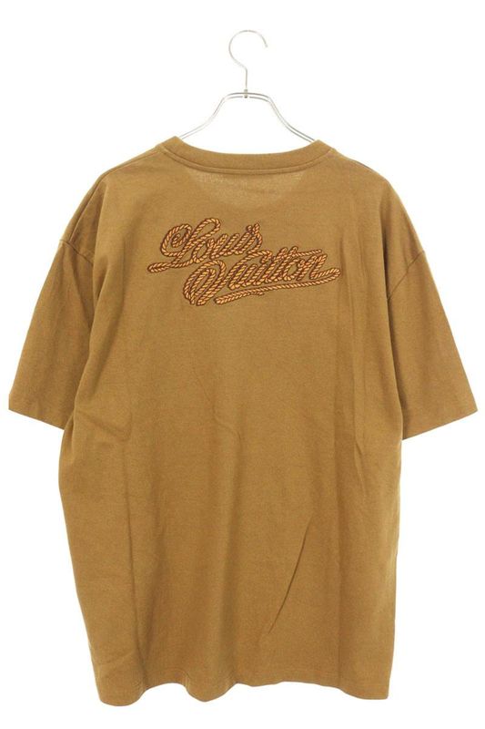 Louis Vuitton 24AW Rm242m NPL Hry89w Embroidered Signature Cotton T-shirt Men's