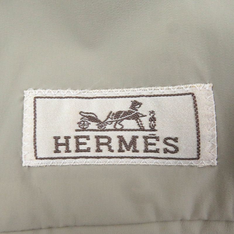 Hermes 22AW Cotton Filled Mid Length Chester Coat Khaki 44 With Hanger And