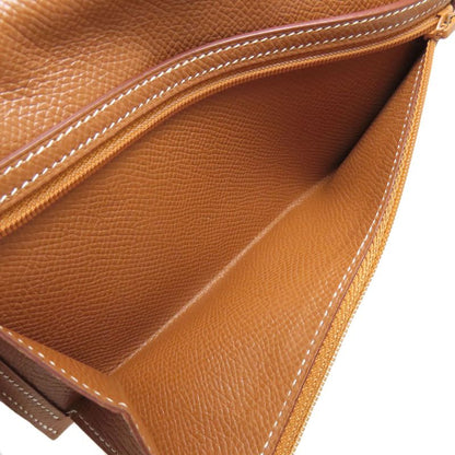 Hermes Bearn Classic Gold Hardware Long Wallet With Coin Purse Courchevel Women