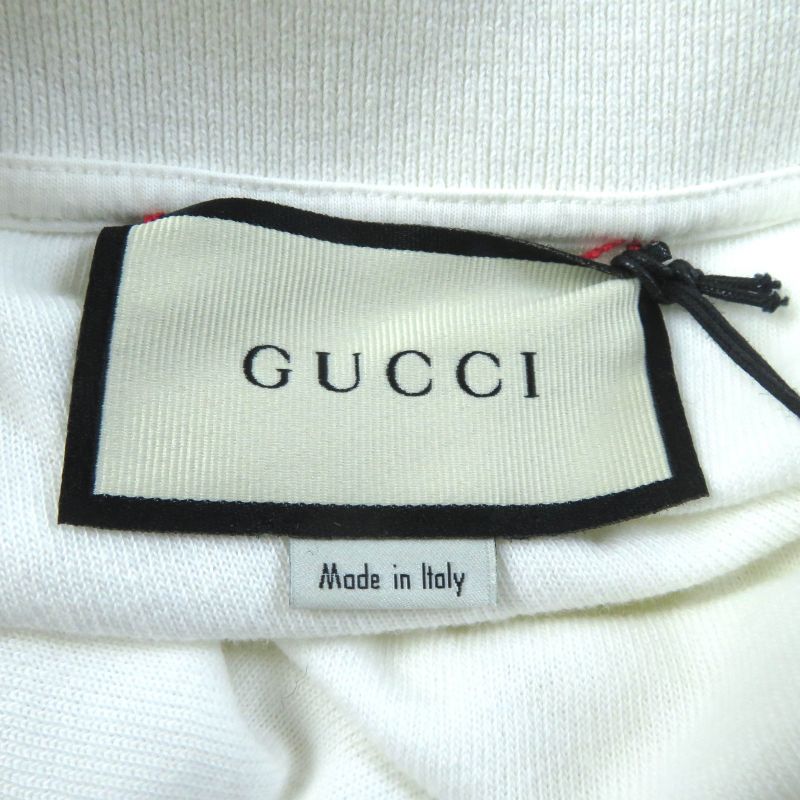 Gucci '20 599122 Web Stripe Interlocking G Pile Cotton Short Sleeve Polo Shirt