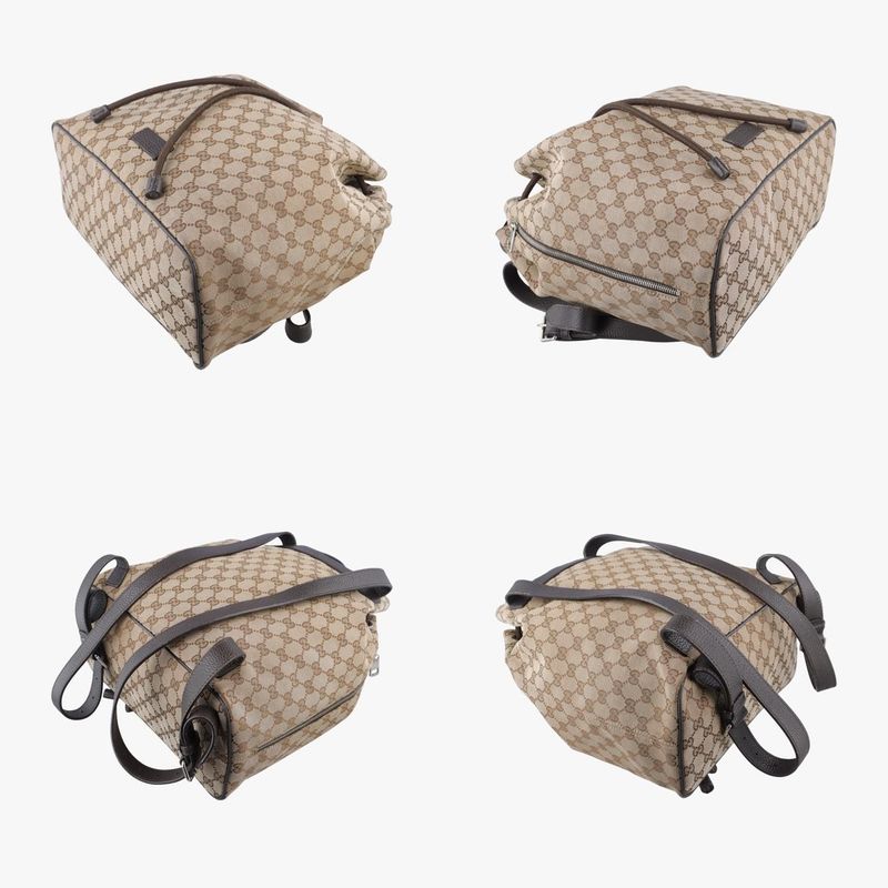 Guccigg Drawstring Ring Brown Canvas 449175 E021222378