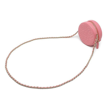 Chanel Camellia Chain Shoulder Bag Pink Mini Round Crossbody