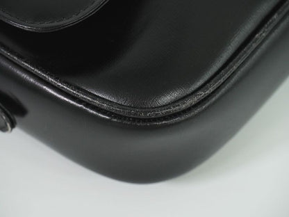 Authentic Celine Carriage Hardware Shoulder Bag Pochette Leather Black Bag
