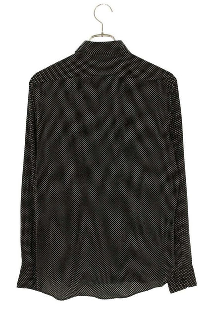 Saint Laurent Paris 646850 Y301w Dotted Silk Long Sleeve Shirt Men's 36