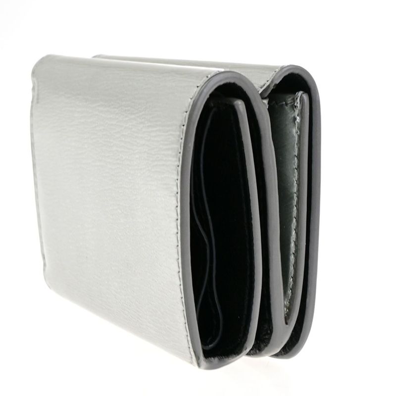 Balenciaga Compact Wallet Trifold Wallet Silver 30bs310
