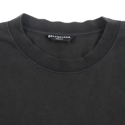 Balenciaga 675016 Unifit Turning Logo Oversized Damaged Crew Neck Short Sleeve