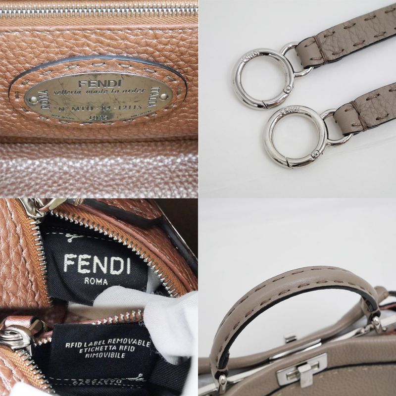 Fendi P-cub-mini Bicolor-gray-x White Handbag Shoulder-8bn244 Women's