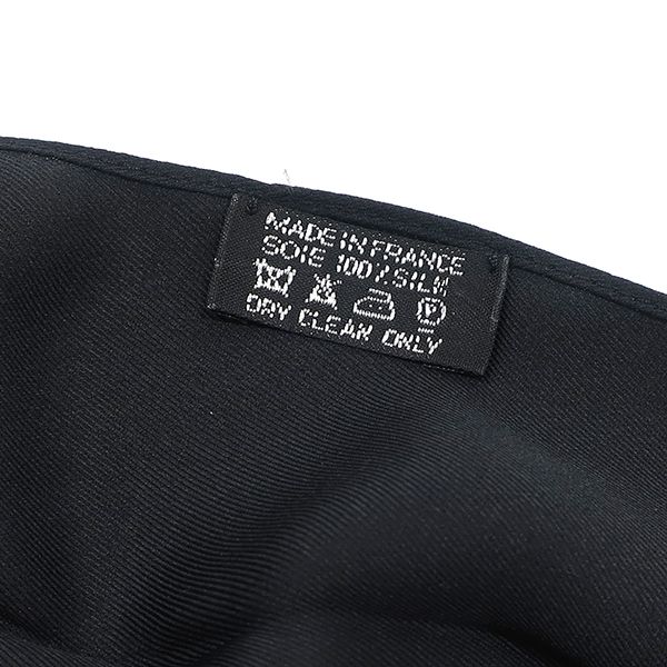 Hermes Necktie None Ground 5.5cm (2.17in) Silk Black Scarf Tie [box