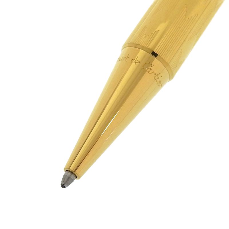 Cartier GP Trinity 2C Decor Logo Engraved Allover Twist Ballpoint Pen Gold