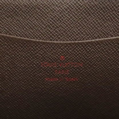 Louis Vuitton Long Wallet Porte Monejip Damier Canvas Damier Ebene Gold