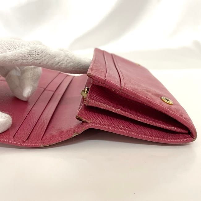 Prada Bifold Long Wallet Pink 1m1132 Wallet Saffiano Leather