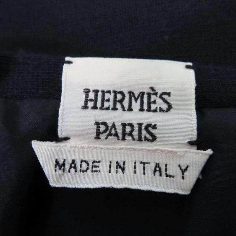 Hermes 100% Wool 100% Silk Lining Lining H Pattern Knee Length Tight Skirt