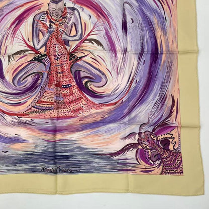 Hermes Carre 90 Les Perles De Turukana Pearls Heavenly Fire Scarf Silk Multicolo