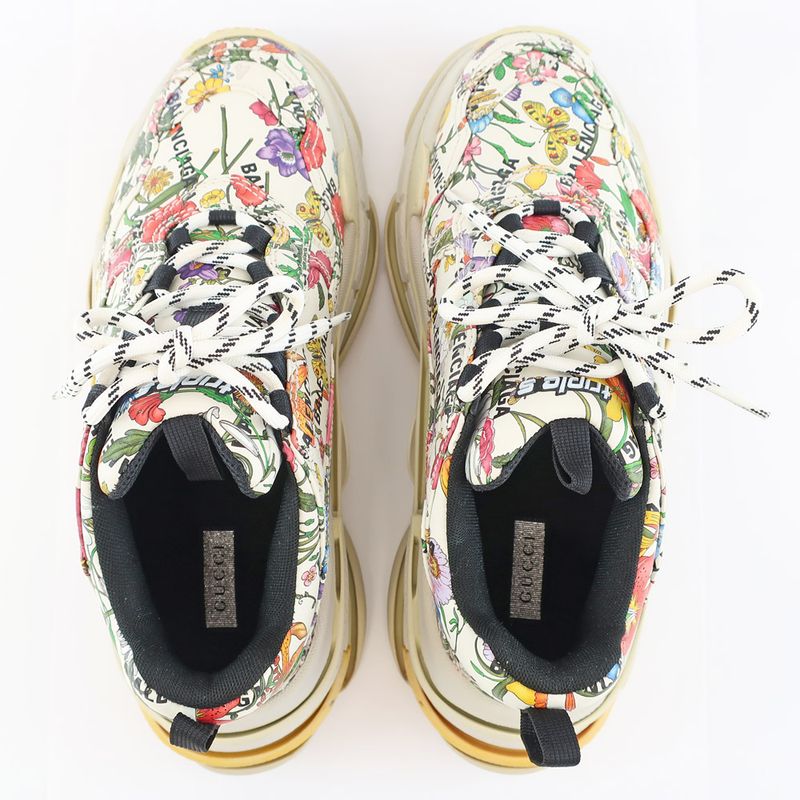 Gucci X Balenciaga Hakka Project Triple S Flora Print Notation Size