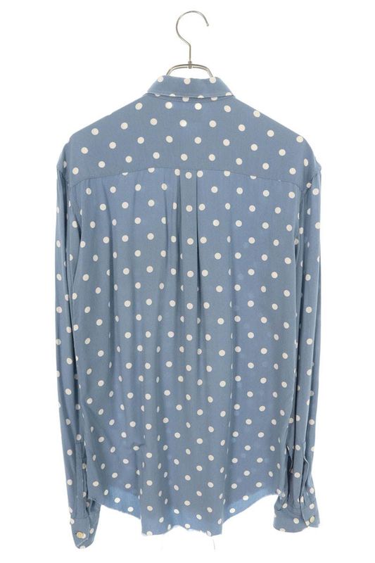 Saint Laurent Paris 411620 Y324p Polka Dot Cut Off Long Sleeve Shirt Men's 37