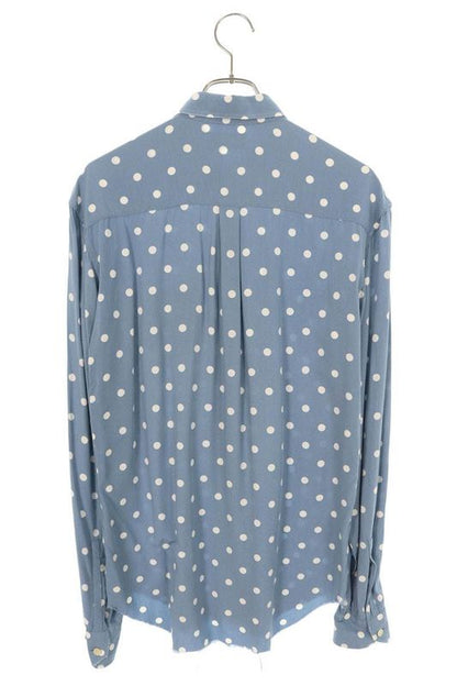 Saint Laurent Paris 411620 Y324p Polka Dot Cut Off Long Sleeve Shirt Men's 37