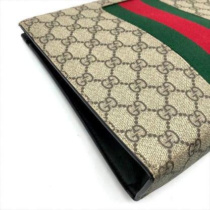 Gucci Sherry Line GG Supreme Canvas Clutch Second Beige