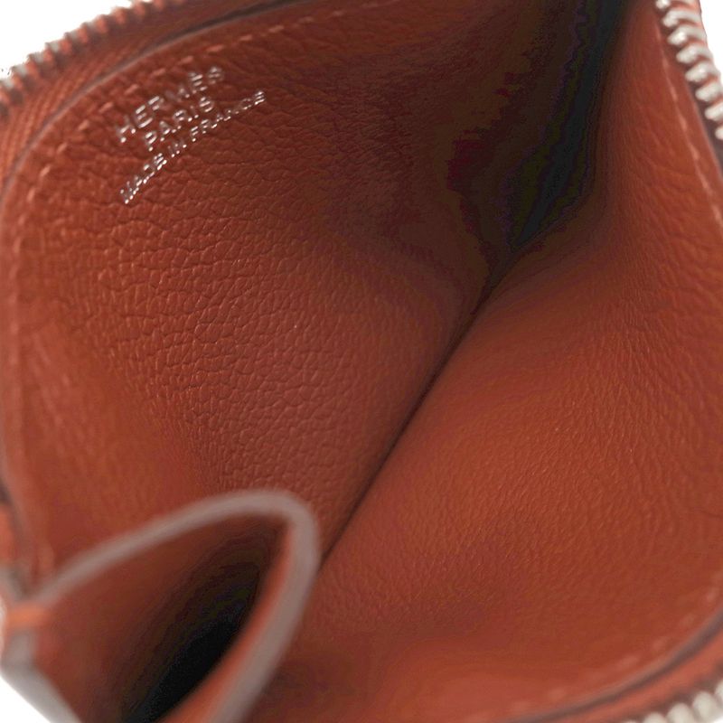 Hermes Bifold Wallet Lauris Luli Slim Verso Evercolor Rose Texas and Sienne