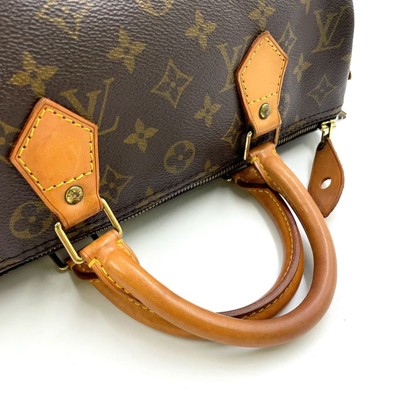 Louis Vuitton Speedy 30 Monogram Leather X PVC Brown Handbag Gold N41370