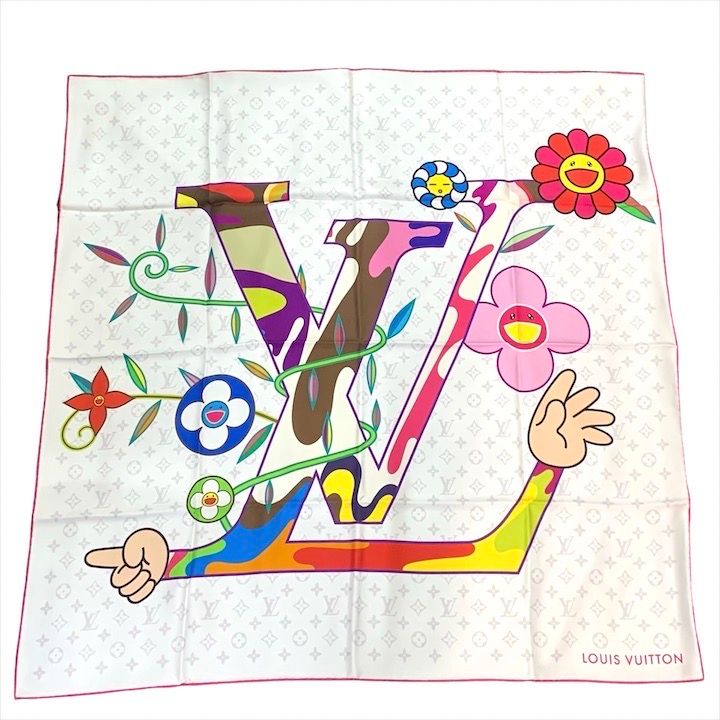 Louis Vuitton Takashi Murakami Collaboration Lvlogo Super Flat Blanc Carre 90