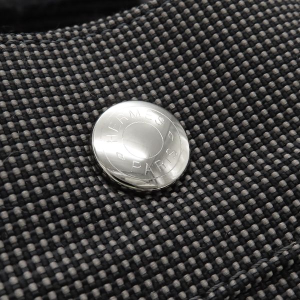 Hermes Tote Bag Her Line Tote MM Canvas Gray Silver Hardware Key and Cadena