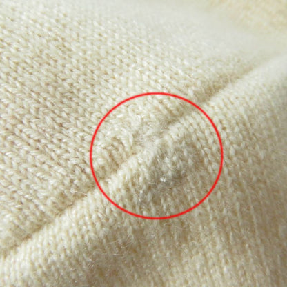 Hermes 100% Cashmere French Sleeve Knit Top Beige Red 36 Made In England Women