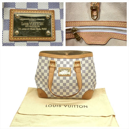 Louis Vuitton Hampstead PM Handbag Damier Azure N51207 White Gold Hardware