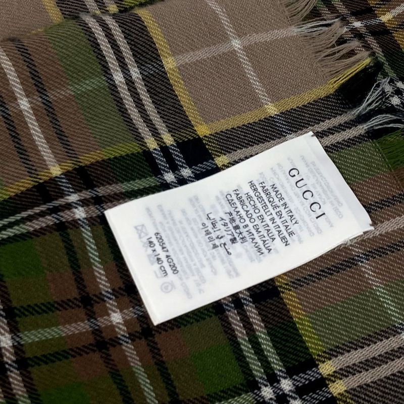Gucci Shawl Check Large 620547 Wool Beige