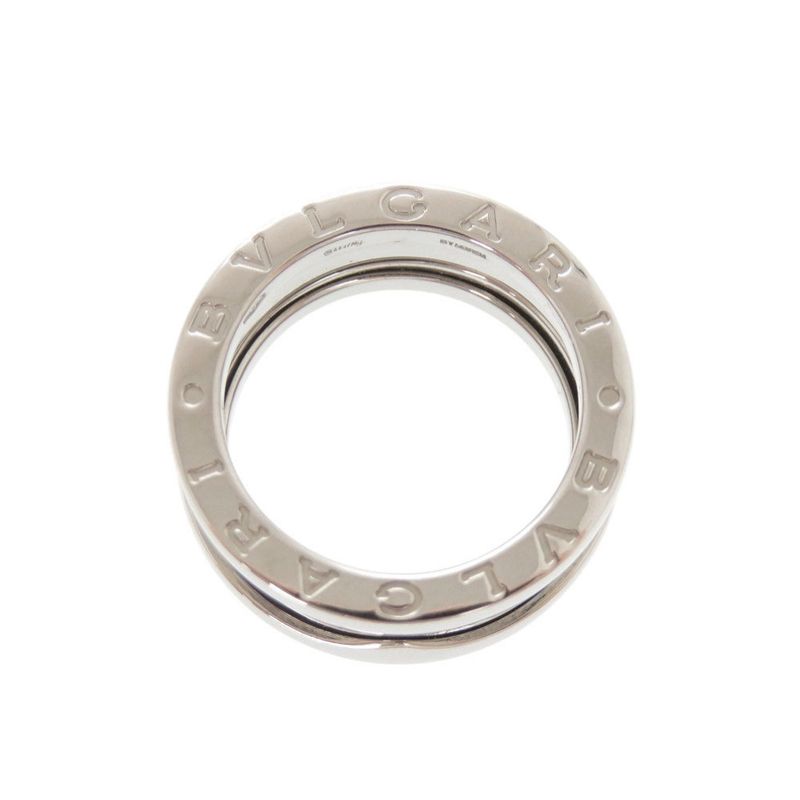 Bulgari B-zero1 3 Band 18K White Gold 750wg #50 White Togo Old Ring Jewelry