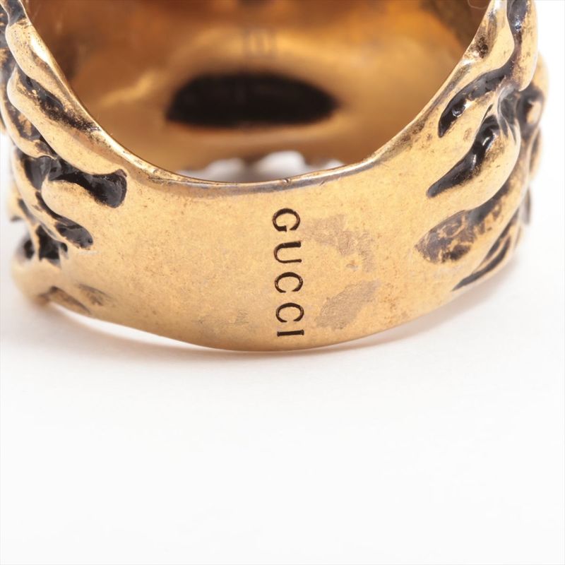 Gucci Michele Period Lion Head GP Ring 15 (actual Size 14.5) Gold Made In Italy