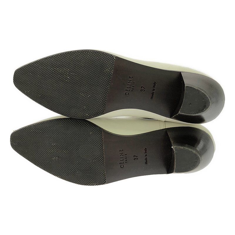 Celine - Phoebe Period Side Gore Leather Short Boots - 37 - White Dark Brown -