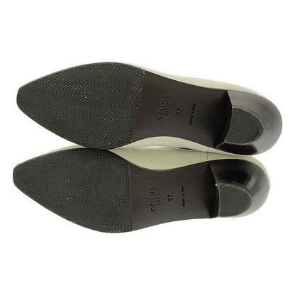 Celine - Phoebe Period Side Gore Leather Short Boots - 37 - White Dark Brown -