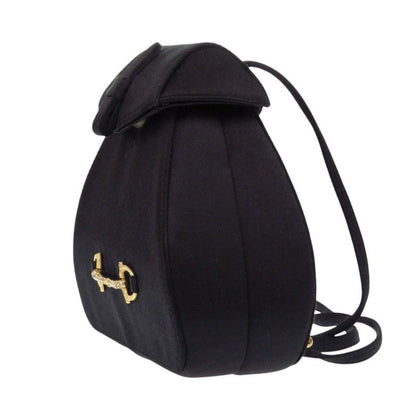 Gucci Horsebit Backpack Satin Rhinestone Black Mini Bag Black 0837 Gucci