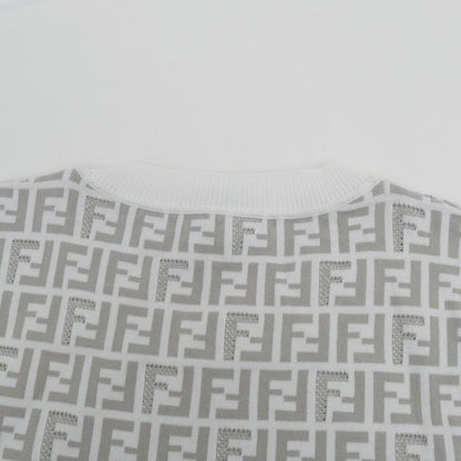 Fendi Zucca Pattern Knit T-shirt Fzy443 AKEW F1hxt 50 Size White Gray