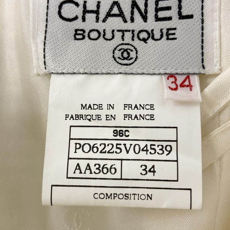 Chanel Miniskirt Size 34 S Women - Po6225 Ivory Coco Mark Button