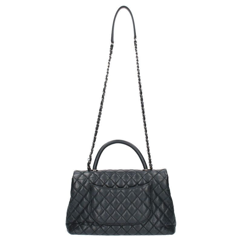 Chanel Large Top Handle Caviar Skin Chain Shoulder Bag Women