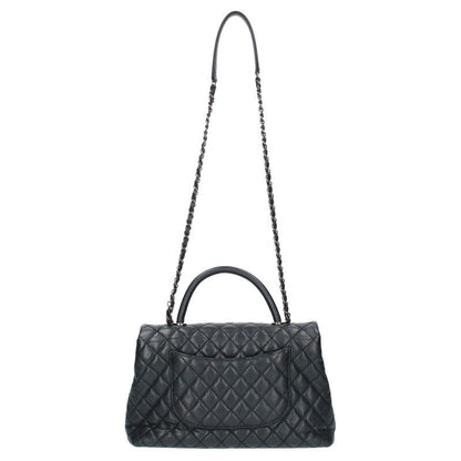 Chanel Large Top Handle Caviar Skin Chain Shoulder Bag Women