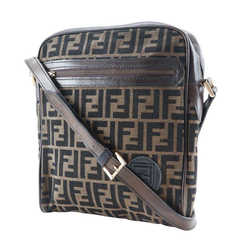 Fendi Zucca Canvas Brown Unisex Shoulder Bag