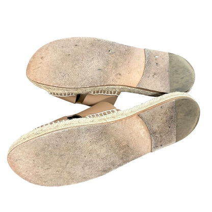 Hermes Espadrille Antigua Flat Leather Sandals 42 Approx 27cm (10.63in) Brown