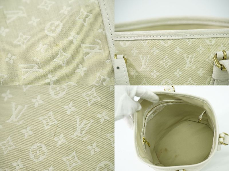 Authentic Louis Vuitton LV Bucket PM Monogram Mini Lin Shoulder Bag Tote Bag