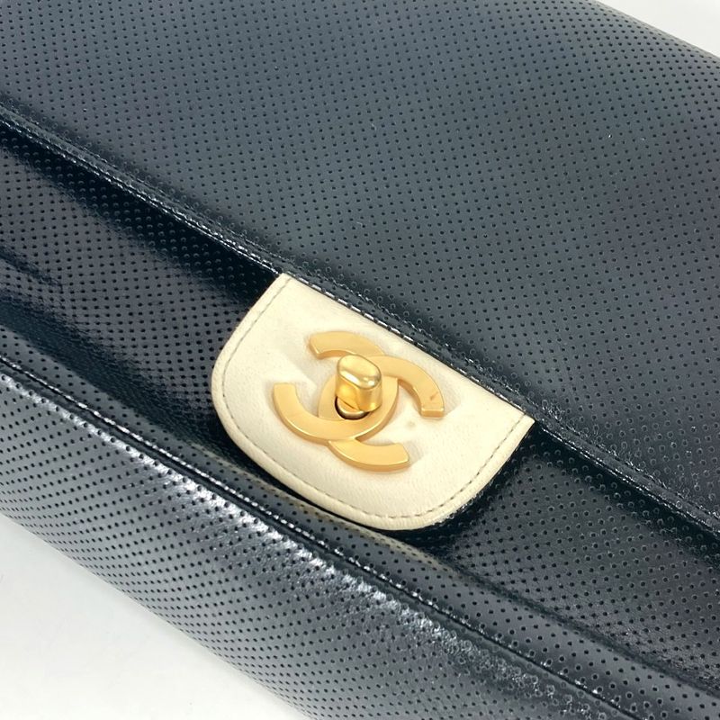 Chanel Shoulder Bag CC Coco Mark Leather Black