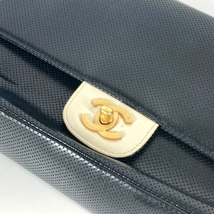 Chanel Shoulder Bag CC Coco Mark Leather Black