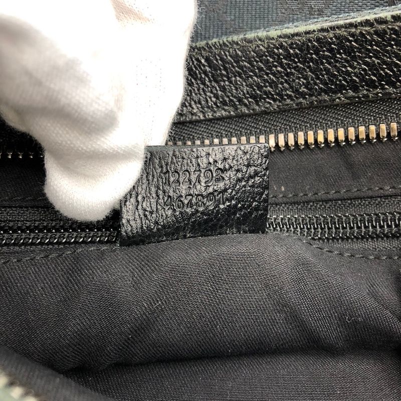 Gucci 122793 Shoulder Bag Black GG Canvas Women Men Fashion