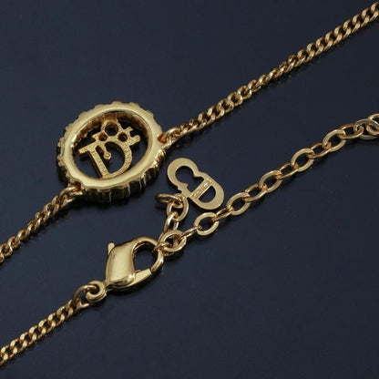 Christian Dior Necklace Zirconia GP D9504