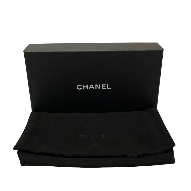 Chanel Long Wallet Matelasse Ap0241 Black Hardware / Sole Black Lambskin