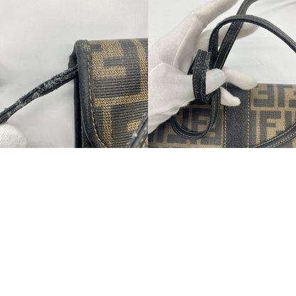 Fendi Shoulder Bag Sakosh Pouch Zucca PVC Brown Black Ladies Men Fashion