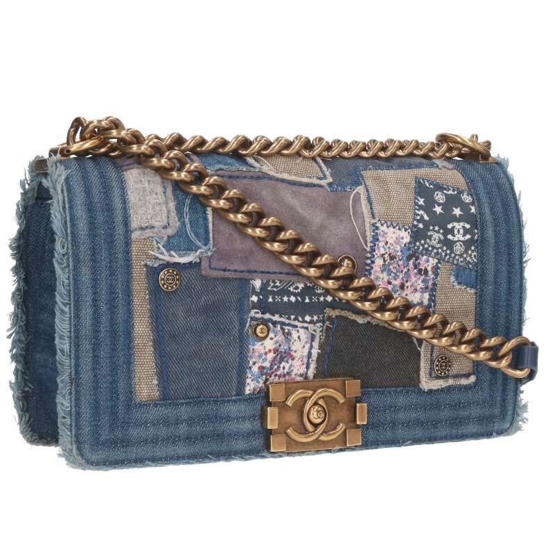 Chanel A67086 Boy Chanel 25 Denim Patchwork Shoulder Bag Women 25
