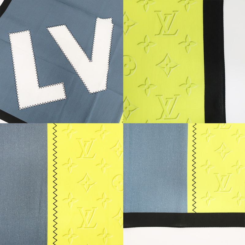 Louis Vuitton Handkerchief M77585 Monogram LV Logo Yellow-blue-based